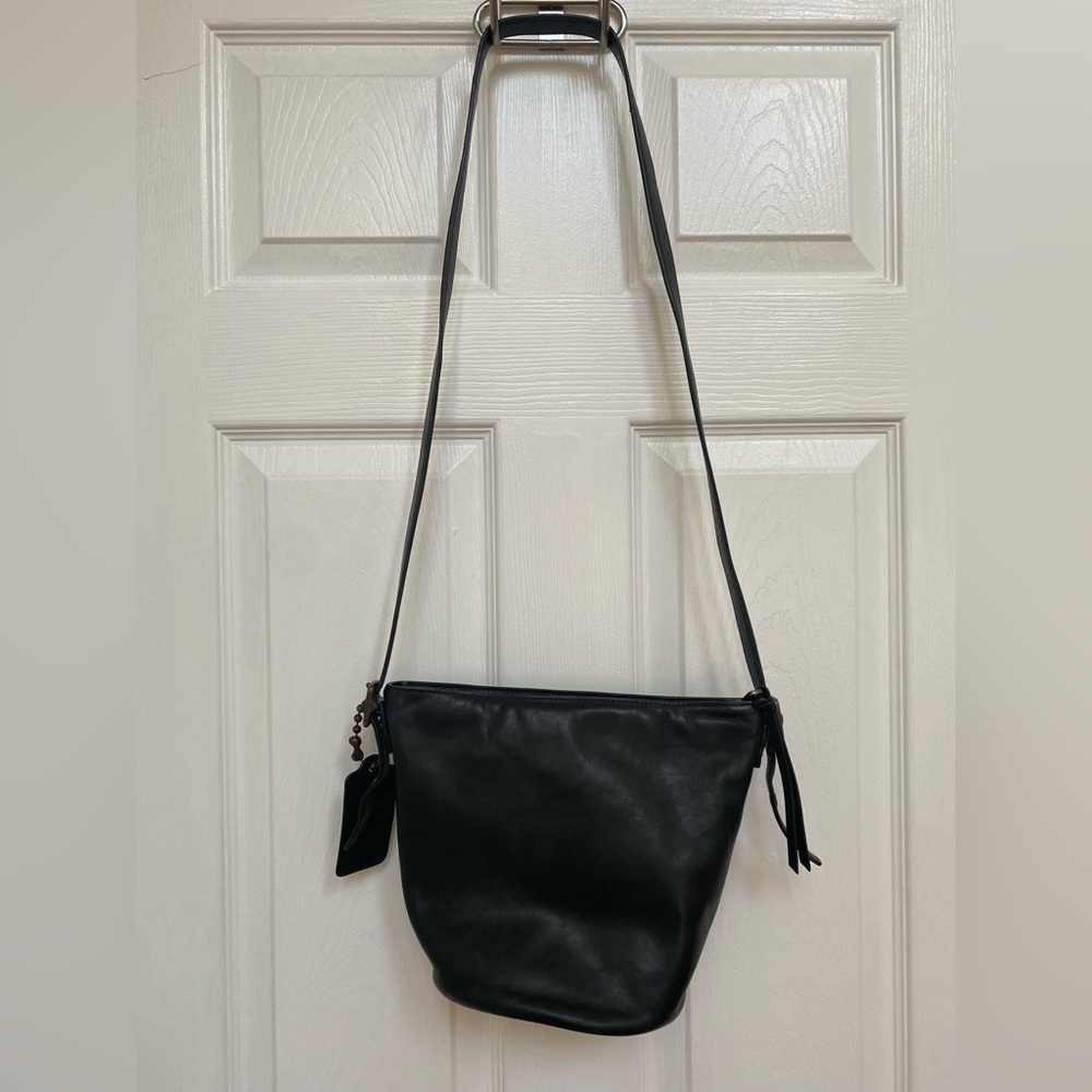 Coach Mini Bleeker Black Leather Crossbody Duffle Bag